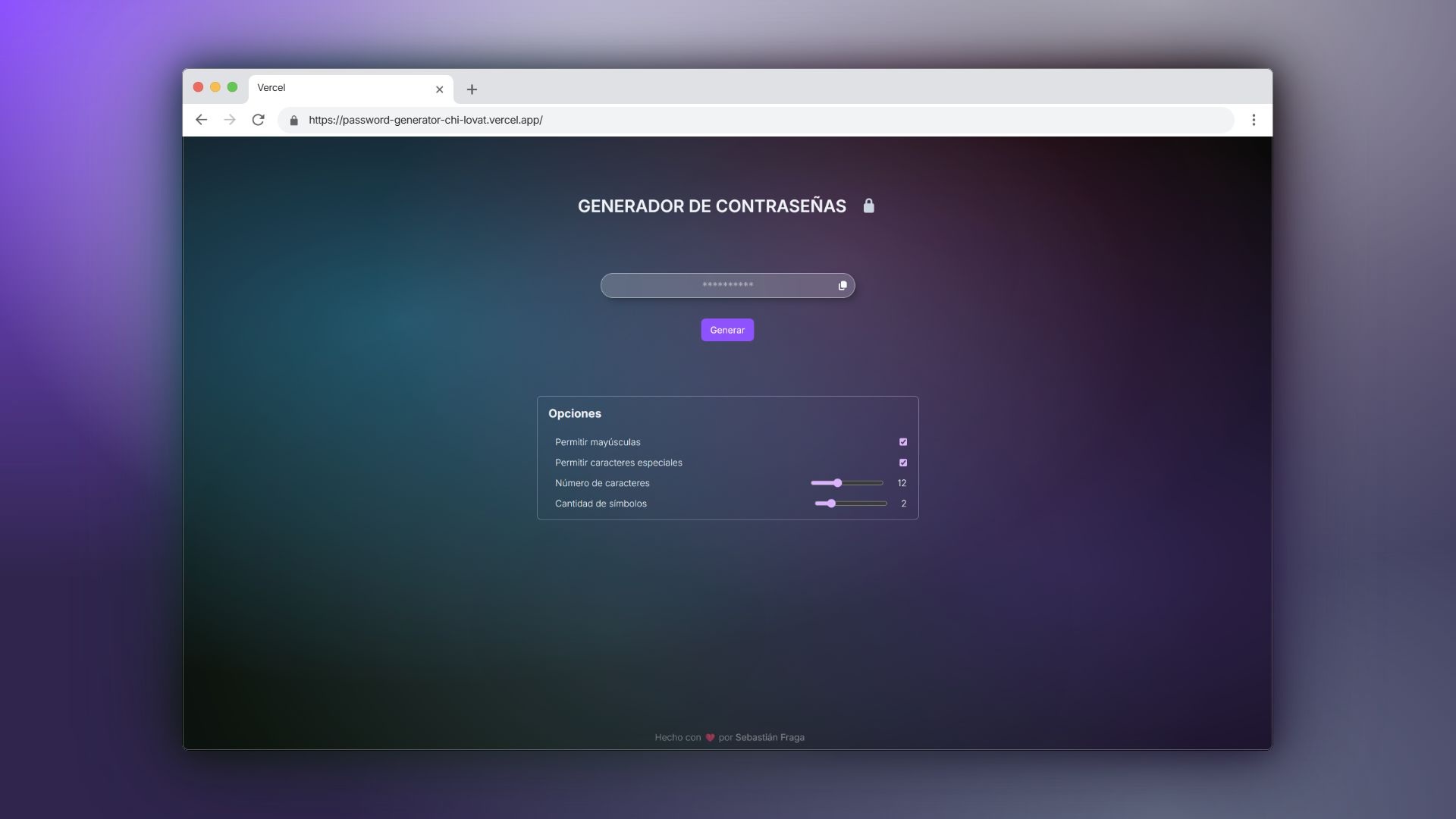 Captura de Password Generator